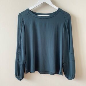 LOFT Dark Green Long Sleeve Blouse Size XS